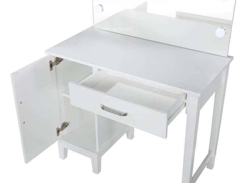 Elijah Makeup Vanity Table with LED Mirror and Stool