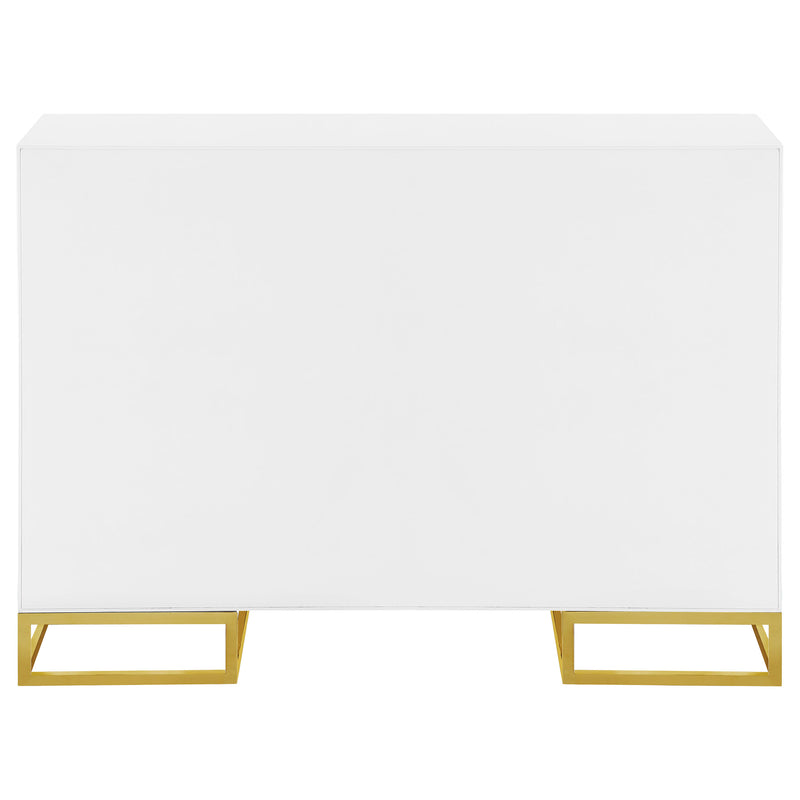 Elsa 2-door Accent Cabinet with Adjustable Shelves White and Gold