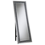 Carisi Rectangular Standing Mirror with LED Lighting Silver - Sims Furniture