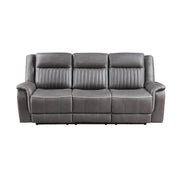 Enzo Sofa W/Dual Recliner- Gray