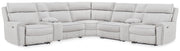 Social Pointe Reclining Sectional with Storage Consoles - Sims Furniture