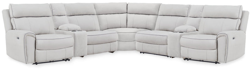 Social Pointe Reclining Sectional with Storage Consoles - Sims Furniture