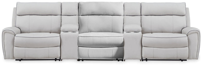Social Pointe Reclining Sectional with Storage Consoles - Sims Furniture