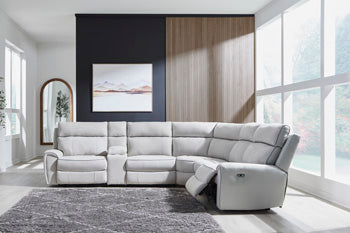 Social Pointe Reclining Sectional with Storage Consoles - Sims Furniture