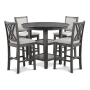 Amy 5 Pc 42" Round Counter Dining Set-Gray