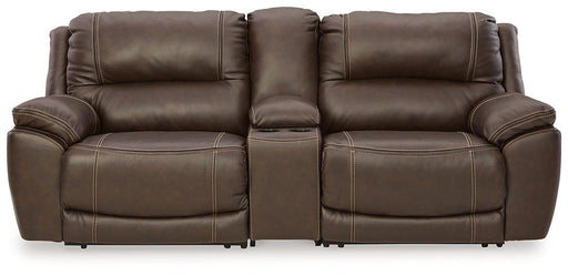 Dunleith Power Reclining Loveseat with Console - Sims Furniture