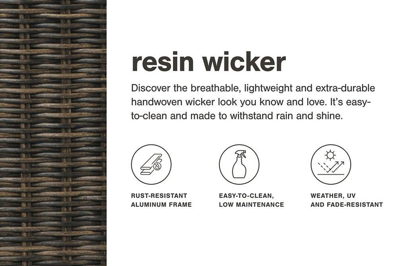 Elite Park Outdoor Loveseat, Lounge Chairs and Cocktail Table - Sims Furniture