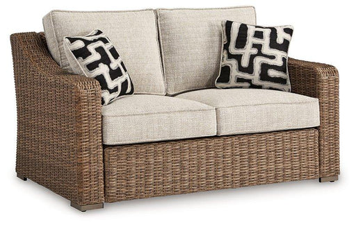 Beachcroft Outdoor Loveseat with Cushion - Sims Furniture