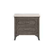 Lisbon Marble Top Nightstand-Gray