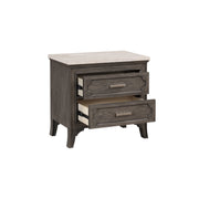 Lisbon Marble Top Nightstand-Gray