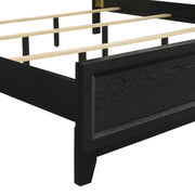 Obsidian 6/6-6/0 Ek/Wk Headboard, Footboard & Slats-Black