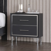 Ava 2 Drawer Nightstand-Ebony
