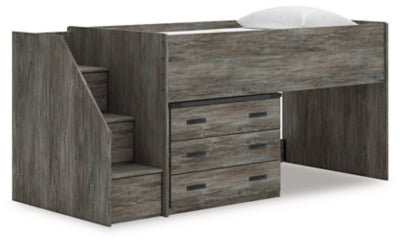 Frandern Loft Bed with Drawer Storage - Sims Furniture