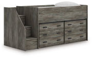 Frandern Loft Bed with Drawer Storage - Sims Furniture