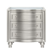 Reflections Nightstand W/Mirrored Top-Silver