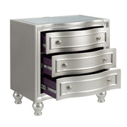 Reflections Nightstand W/Mirrored Top-Silver