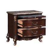 Constantine Nightstand W/Marble Top-Cherry