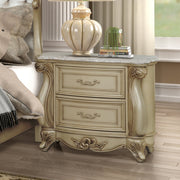 Monique Nightstand W/Marble Top-Champagne