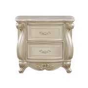 Monique Nightstand W/Marble Top-Champagne