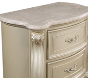 Monique Nightstand W/Marble Top-Champagne
