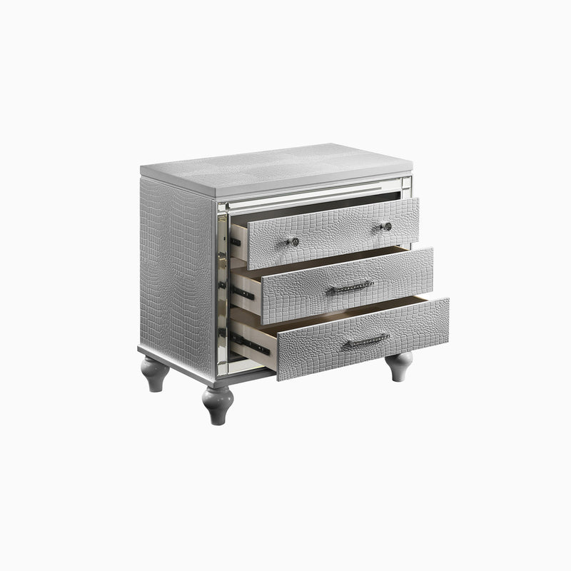 Valentino Nightstand-Silver