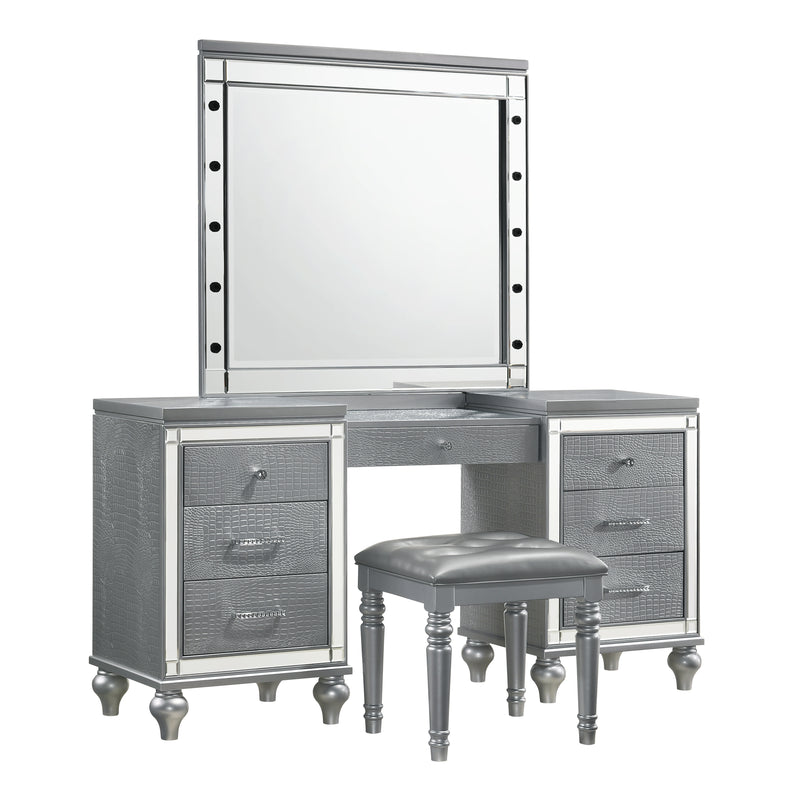 Valentino Dressing Table Mirror (Bulbs Not Included)-Silver