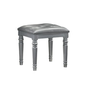 Valentino Dressing Table Stool-Silver