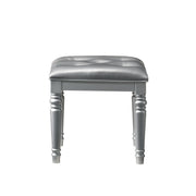 Valentino Dressing Table Stool-Silver