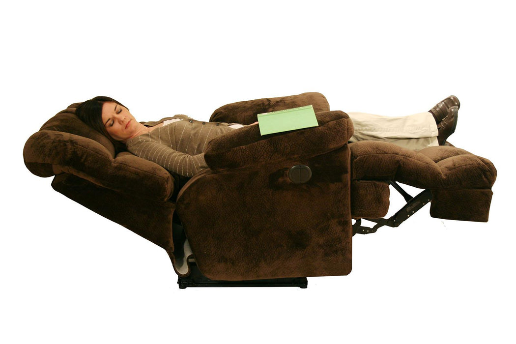 Catnapper Cloud 12 Power Chaise Lay Flat Recliner in Chocolate