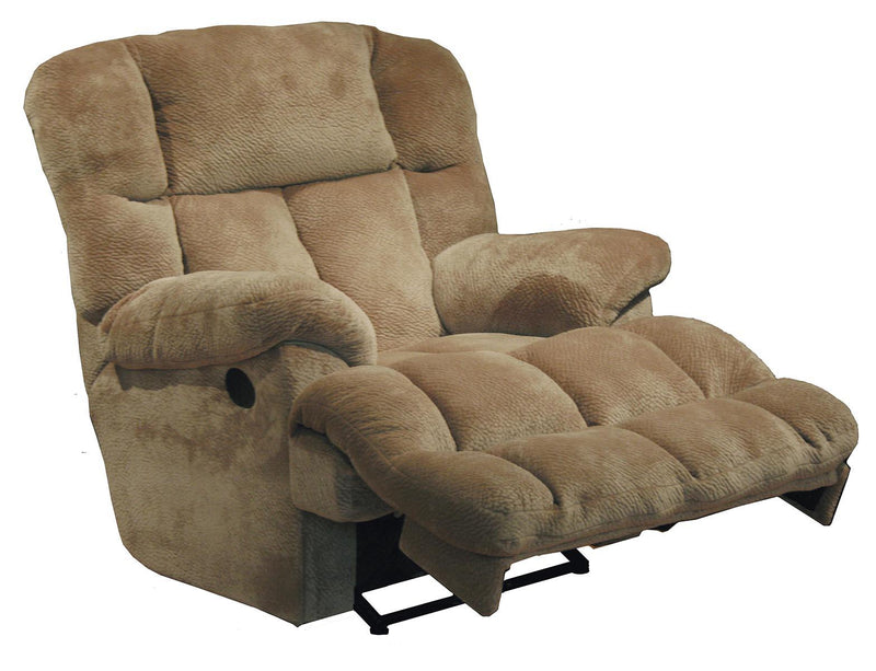 Catnapper Cloud 12 Power Chaise Lay Flat Recliner in Camel