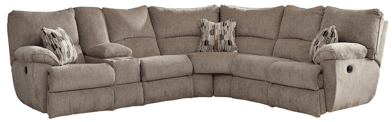 Catnapper Elliott 2pc Lay Flat Reclining Sectional in Pewter