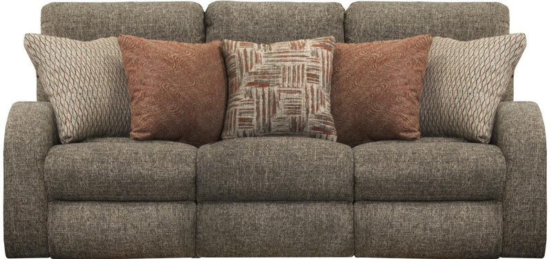 Catnapper Furniture Liam Power Headrest Power Lay Flat Reclining Sofa in Coal/Sunset