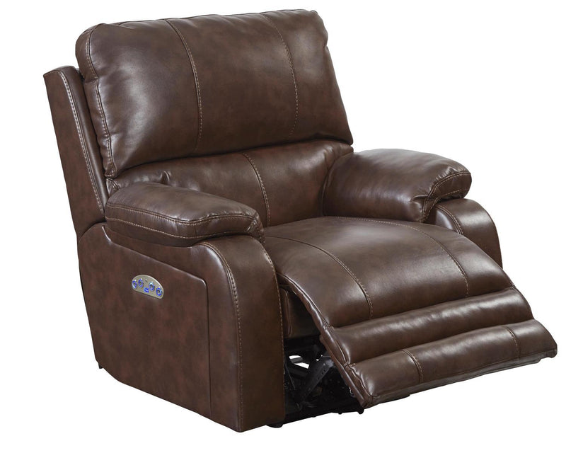 Catnapper Thornton Power Headrest/Power Lay Flat Recliner in Java