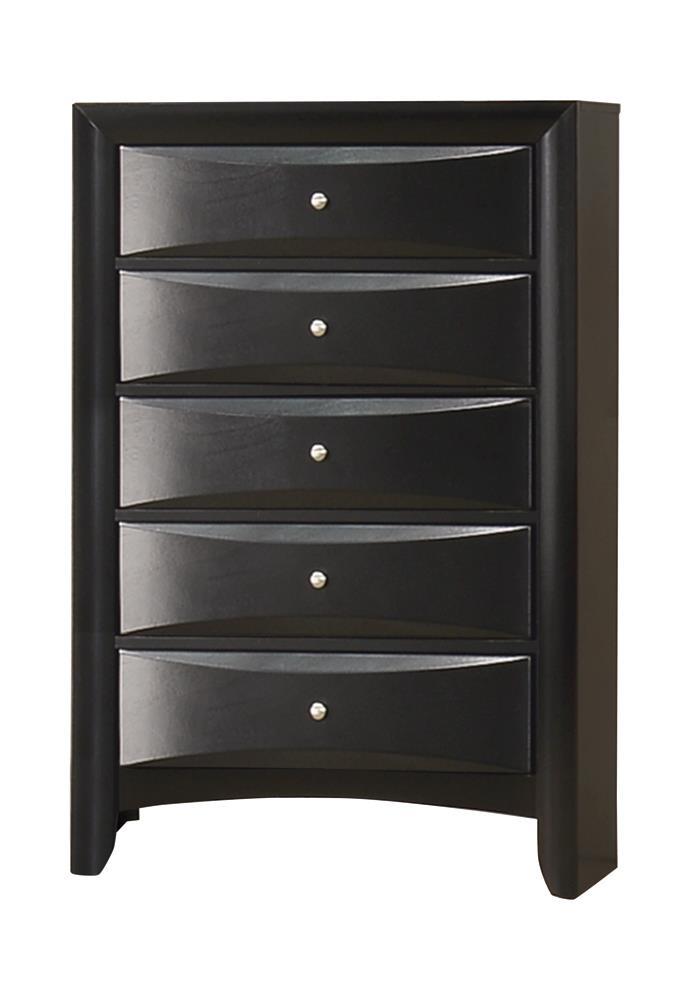 Briana Rectangular 5-drawer Chest Black - Sims Furniture