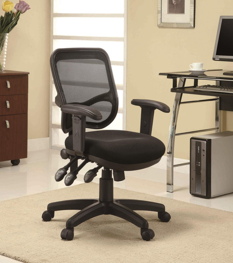 Rollo Adjustable Height Office Chair Black - Sims Furniture