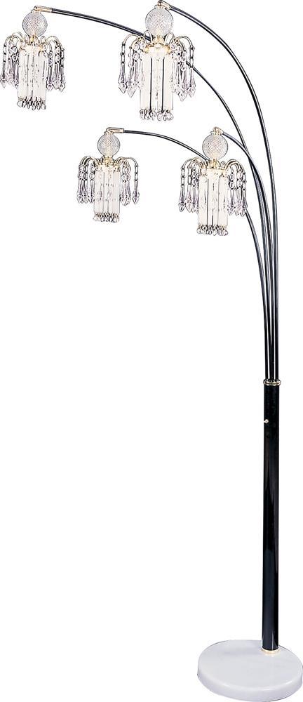 Maisel Floor Lamp with 4 Staggered Shades Black - Sims Furniture