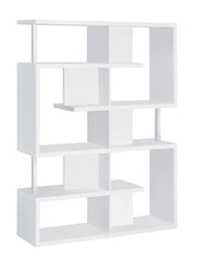 Hoover 5-tier Bookcase White and Chrome - Sims Furniture