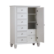 Sandy Beach 8-drawer Door Chest Storage Cream White - Sims Furniture