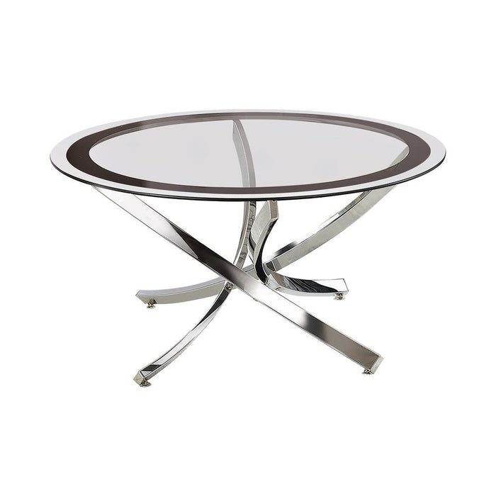 Brooke Glass Top Coffee Table Chrome and Black