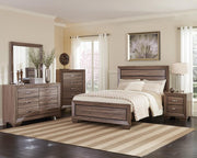 Kauffman California King, E.king, & Queen Panel Bed Washed Taupe - Sims Furniture