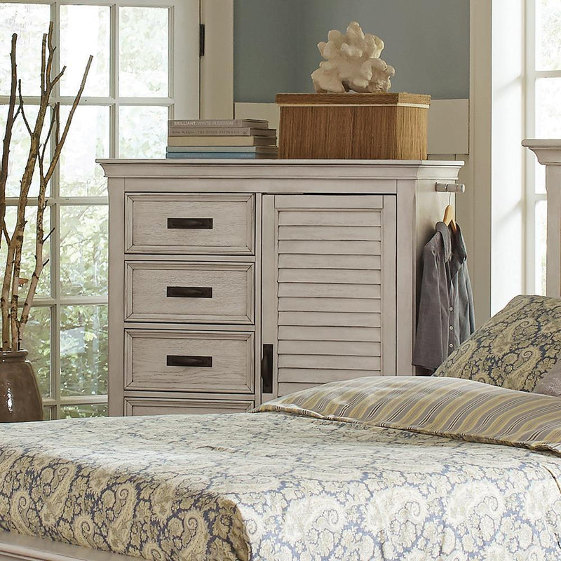 Franco 5-drawer Chest Antique White - Sims Furniture