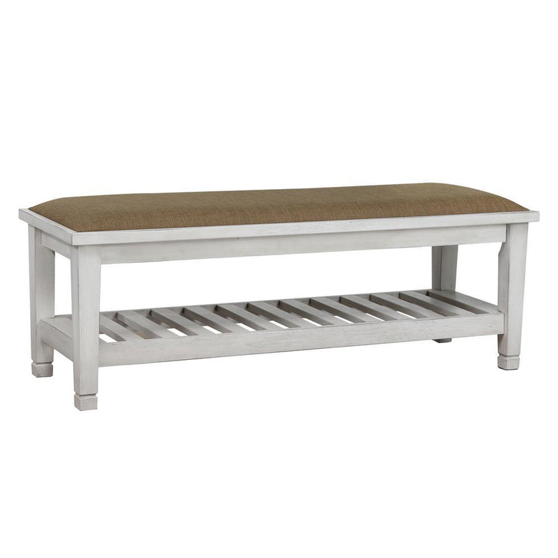Franco Bench Brown and Antique White - Sims Furniture