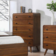 Robyn 5-drawer Chest Dark Walnut - Sims Furniture