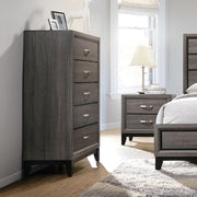 Watson 5-drawer Chest Grey Oak and Black - Sims Furniture
