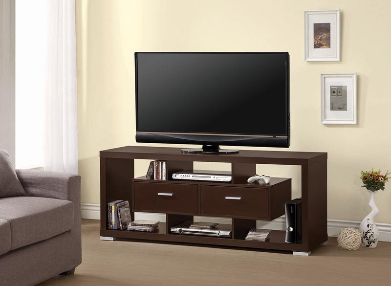 Casey 2-drawer Rectangular TV Console Cappuccino - Sims Furniture