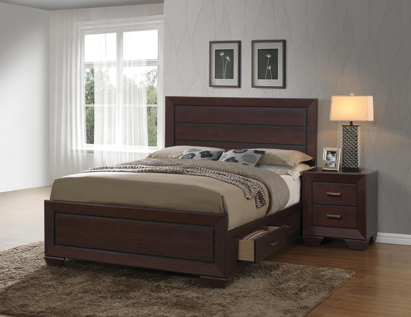 Kauffman California King, Eastren King, & Queen Panel Bed Dark Cocoa - Sims Furniture