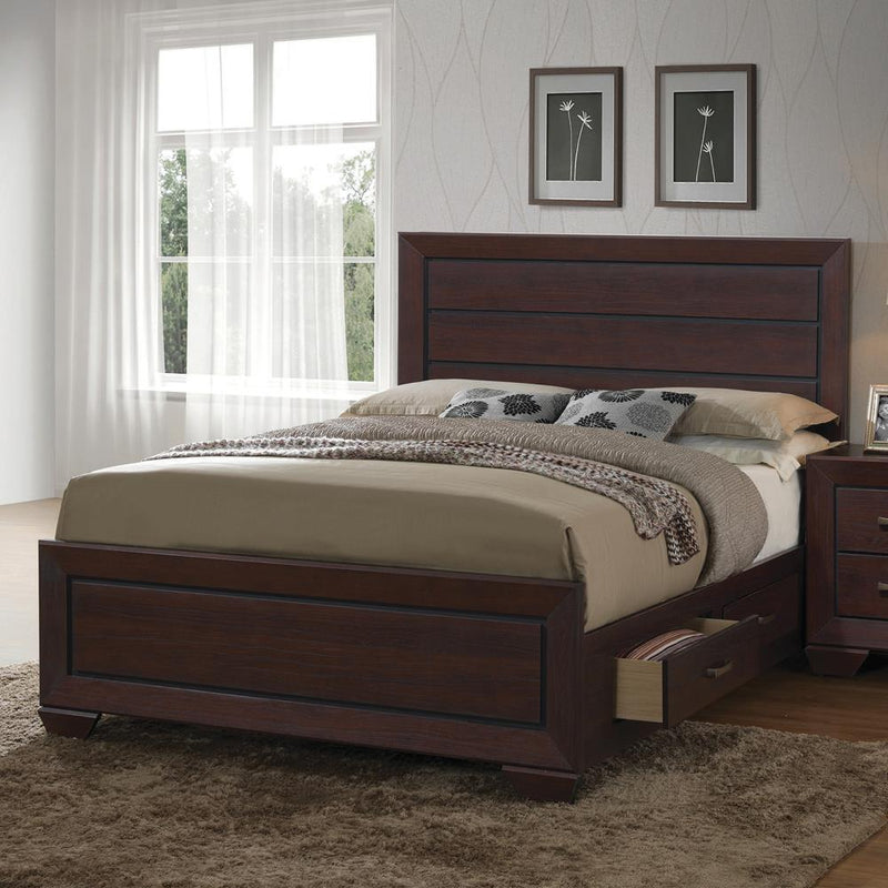 Kauffman California King, Eastren King, & Queen Panel Bed Dark Cocoa - Sims Furniture