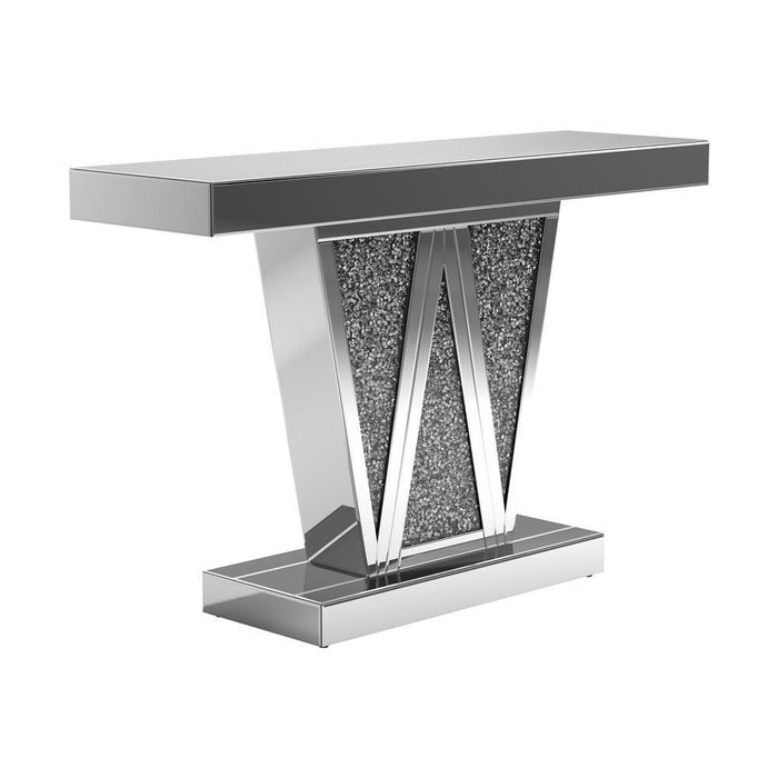 Crocus Rectangular Console Table Silver