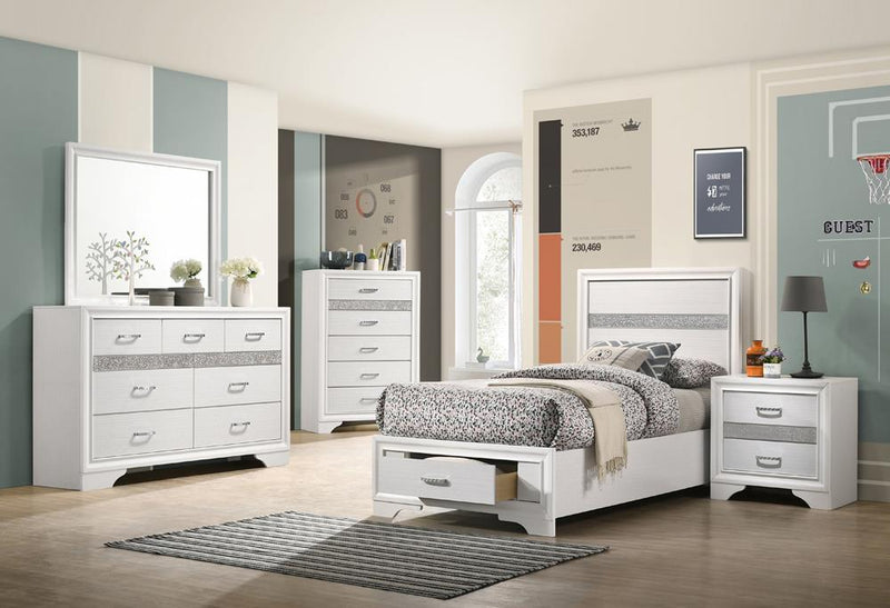 Miranda Full & Twin Storage Bed White