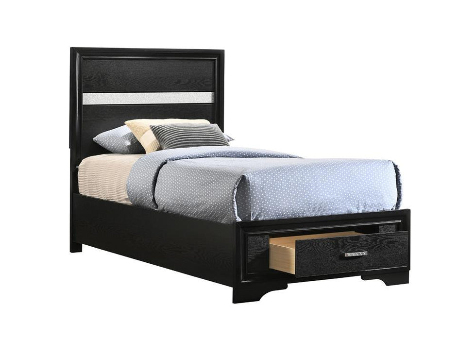 Miranda Twin Storage Bed Black